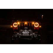DV8 Offroad 2018+ Jeep JL Grill Amber Marker Lights with LED light bar