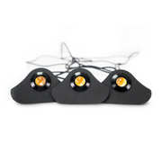 DV8 Offroad 2018+ Jeep JL Grill Amber Marker Lights with black and orange LEDs on white background.