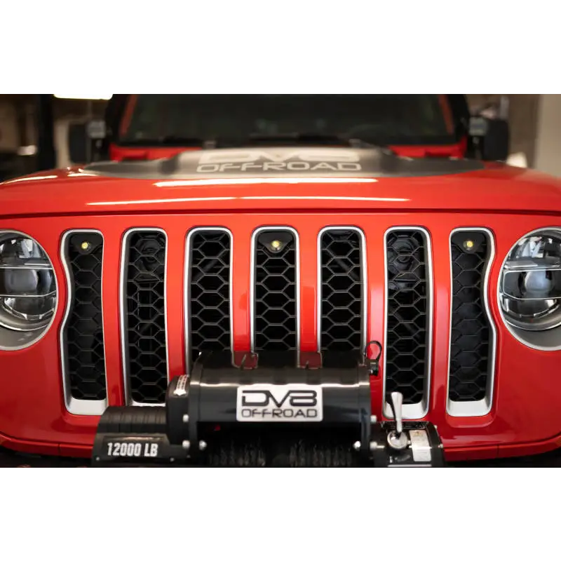 DV8 Offroad 2018+ Jeep JL Grill Amber Marker Lights with front bumper and bumper bar