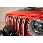 Red Jeep JL Grill with Amber Marker Lights