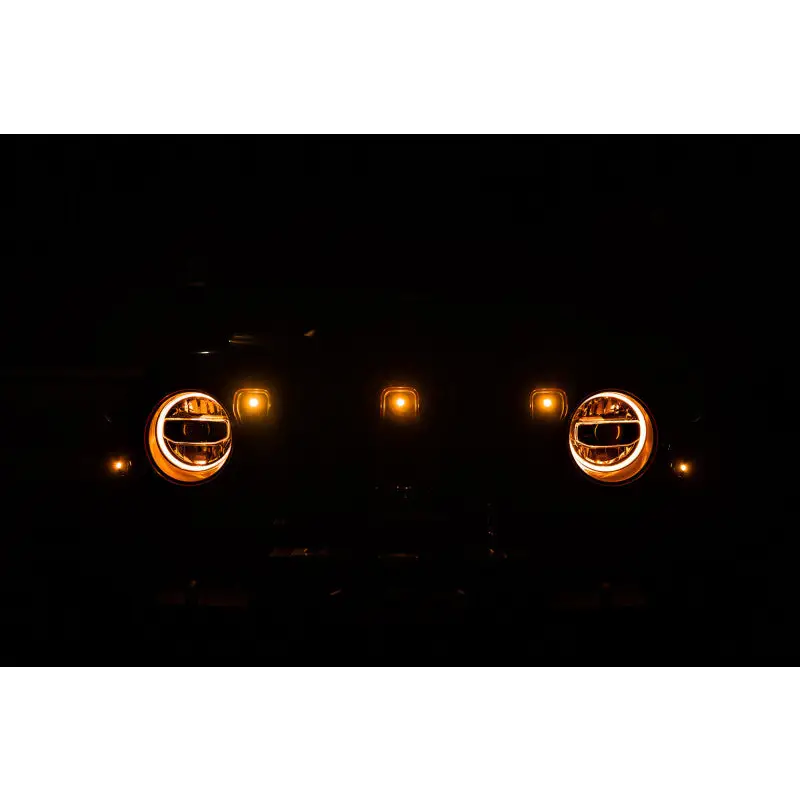 DV8 Offroad Jeep JL Grill Amber Marker Lights with Yellow Headlights