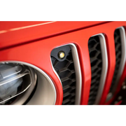 Red Jeep JL Grill Amber Marker Lights - Front End View