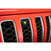 Red Jeep JL grill with yellow marker lights