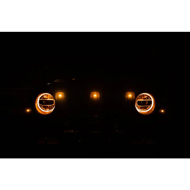DV8 Offroad 2018+ Jeep JL Grill Amber Marker Lights with Headlights in the Dark
