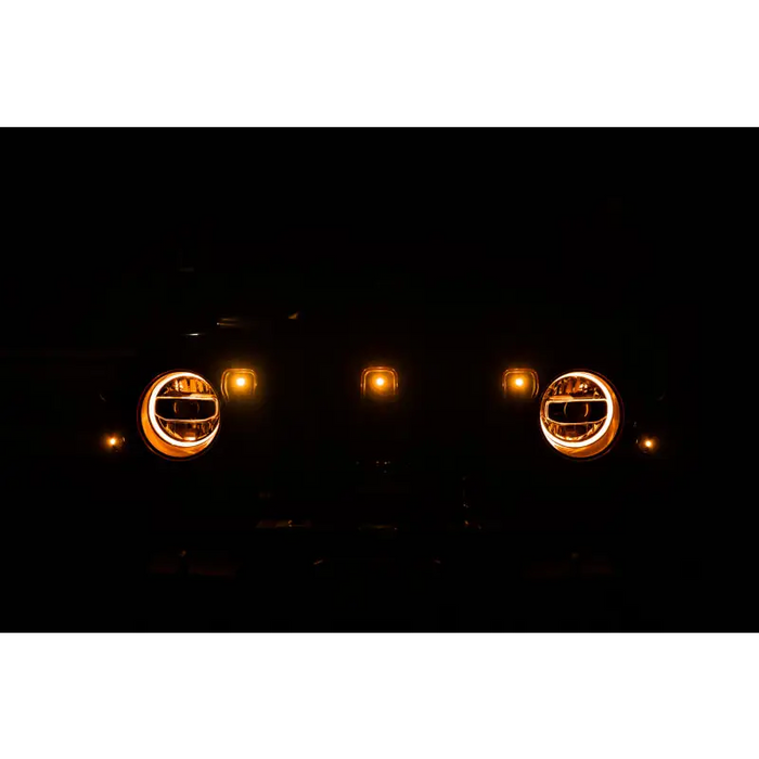 DV8 Offroad 2018+ Jeep JL Grill Amber Marker Lights with Headlights in the Dark