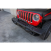 DV8 Offroad 2018+ Jeep JL/Gladiator Winch Ready Front Bumper showcasing black and red bumper