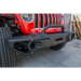 DV8 Offroad Jeep JL/Gladiator Winch Ready Front Bumper - Close up of red Jeep with black bumper