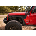 Red Jeep Wrangler JL parked in field - DV8 Offroad Front Inner Fenders Black