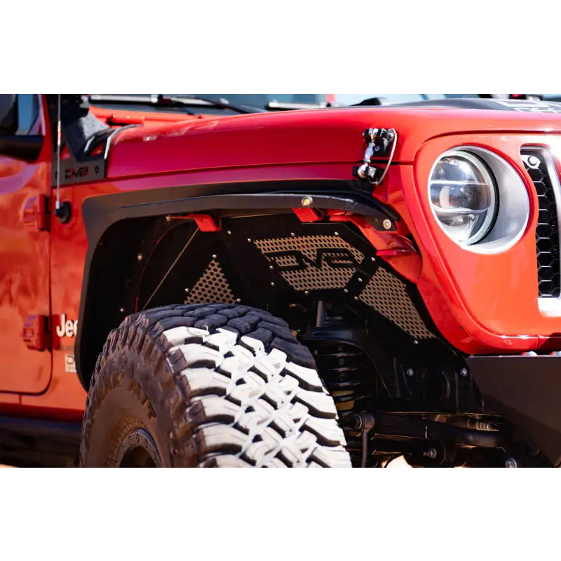 DV8 Offroad 2018+ Jeep Wrangler JL Front Inner Fenders - Black rugged ridge front bumper mount kit - jeep wr
