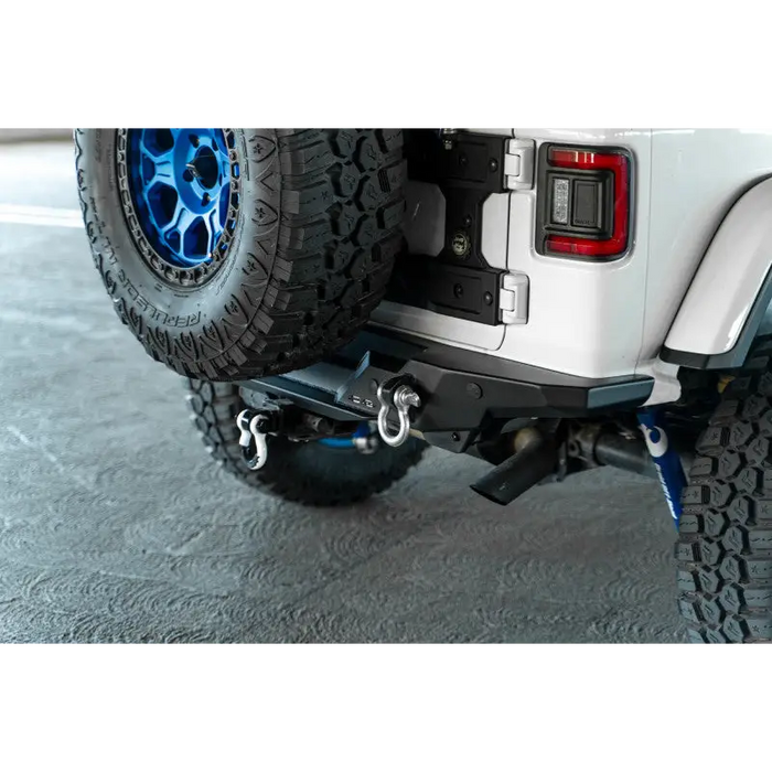 DV8 Offroad 2018 Jeep Wrangler JL FS-15 Series Rear Bumper with White Jeep and Blue Tire