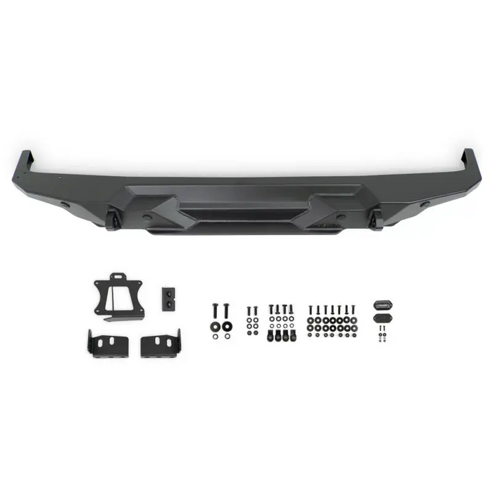 DV8 Offroad 2018 Jeep Wrangler JL FS-15 Series Rear Bumper with black plastic bumper cover and hardware