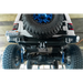 DV8 Offroad 2018 Jeep Wrangler JL MTO Series rear bumper with blue tire on white jeep