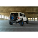 White jeep with blue wheels and tires on DV8 Offroad 2018 Jeep Wrangler JL MTO Series Rear Bumper.