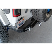 White Jeep with license plate on DV8 Offroad 2018 Jeep Wrangler JL MTO Series Rear Bumper
