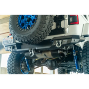 DV8 Offroad 2018 Jeep Wrangler JL MTO Series Rear Bumper with Blue Tire Carrier