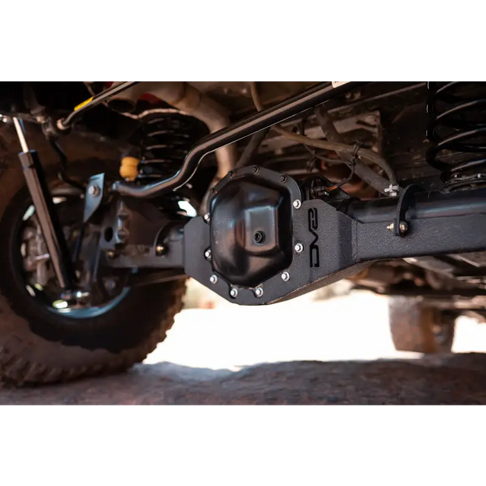 DV8 Offroad 2018+ Jeep Wrangler JL Rear Diff Skid Plate installed on rear suspension of vehicle