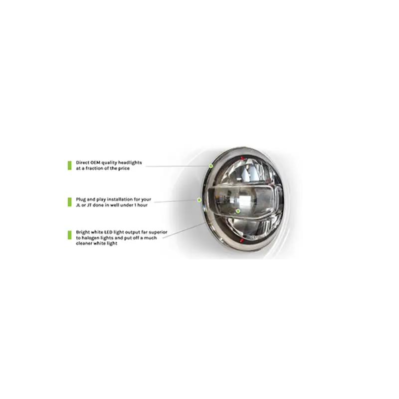DV8 Offroad 2018+ Jeep Wrangler JL/Gladiator LED Projector Headlights - White and Green Light