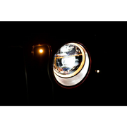 Close up of DV8 Offroad 2018+ Jeep Wrangler JL/Gladiator LED Projector Headlight