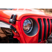DV8 Offroad LED Projector Headlights front bumper with light on for Wrangler JL/Gladiator