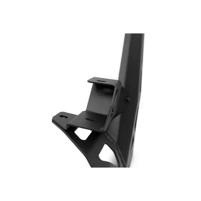 Black metal bracket mounted on white background for DV8 Offroad Jeep Wrangler JLO A Pillar Dual Light Pod Mounts.