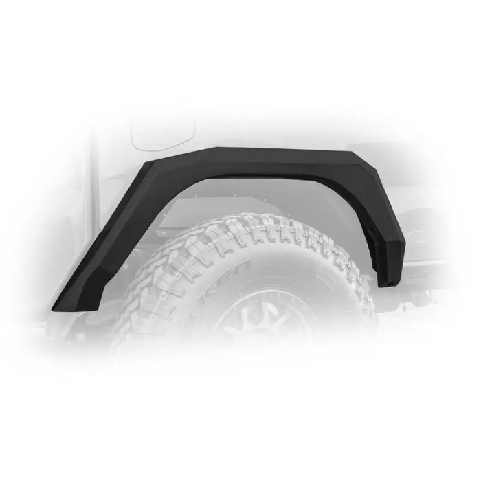 Black plastic front fender for DV8 Offroad Jeep Gladiator armor fenders.