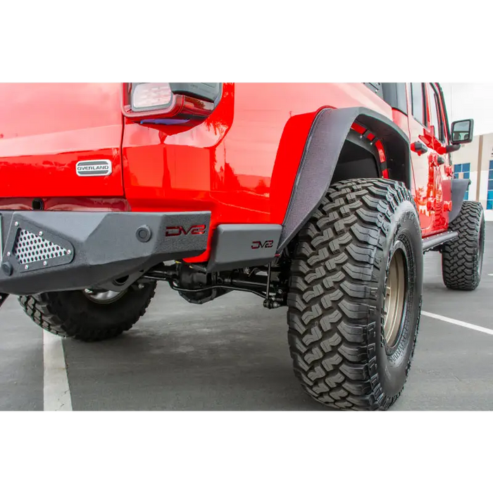 Red Jeep with Big Tire - DV8 Offroad 2019+ Jeep Gladiator Bedside Sliders