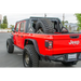 Red Jeep Gladiator with Black Wheels and Tires - DV8 Offroad Chase Rack