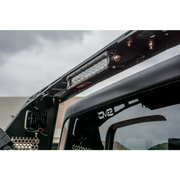 Front view of truck with lights on - DV8 Offroad 2019+ Jeep Gladiator Bolt On Chase Rack