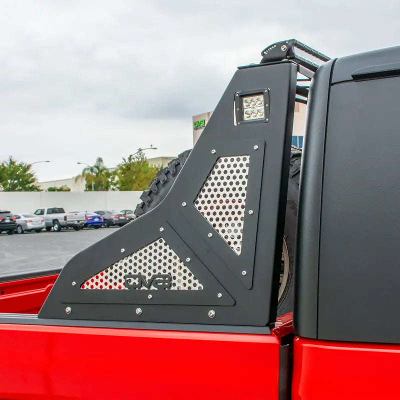 DV8 Offroad 2019+ Jeep Gladiator Bolt On Chase Rack with red truck and black door