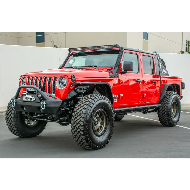 DV8 Offroad Jeep Gladiator Side Step with Big Tire and Lift, Anti-Slip Panels