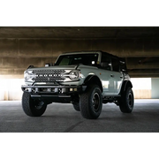DV8 Offroad bull bar for Ford Bronco with black bumper and light