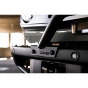 DV8 Offroad Black Bull Bar mounted on 2021-2022 Ford Bronco factory bumper