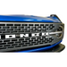Blue truck close up with chrome grille - DV8 Offroad 2021+ Ford Bronco Adaptive Cruise Control Relocation Bracket