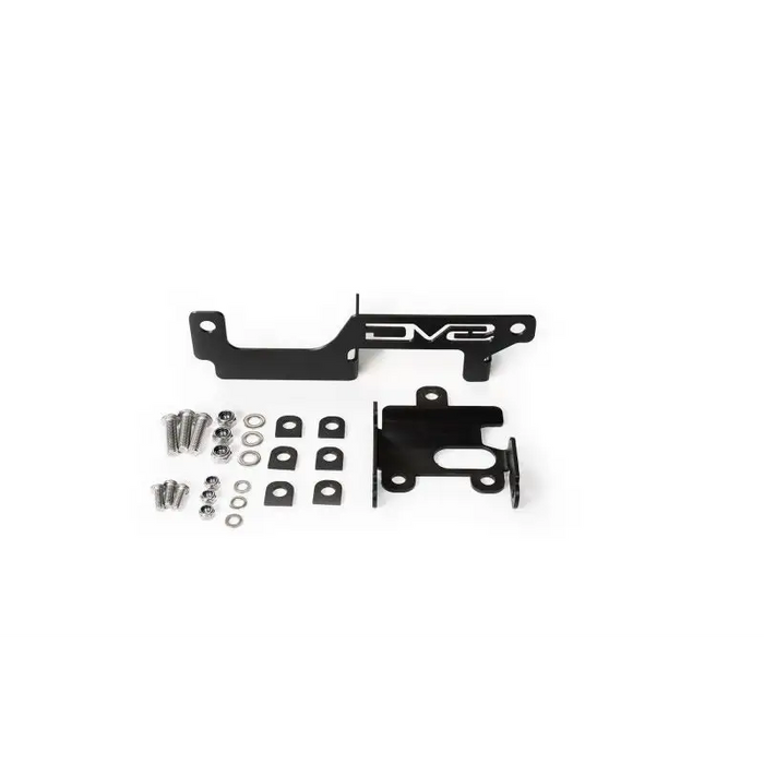 DV8 Offroad black metal brackets and screws for adaptive cruise control relocation on Ford Bronco