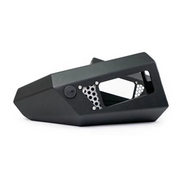 Black plastic front bumper cover for Ford Bronco with dual row light bar and pod light mount.