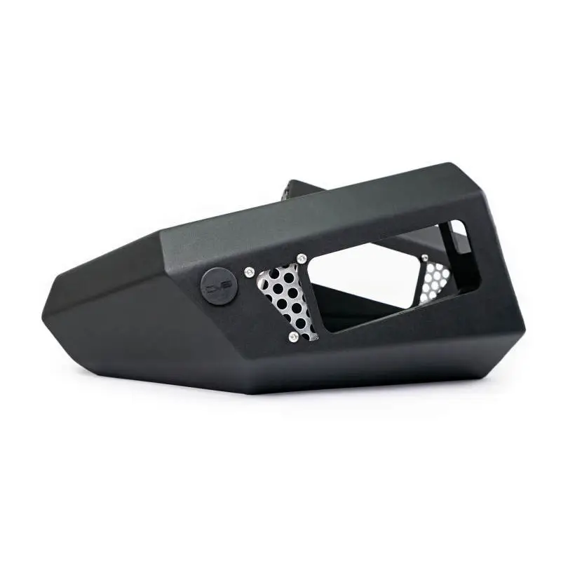 Black plastic front bumper cover for Ford Bronco with dual row light bar and pod light mount.