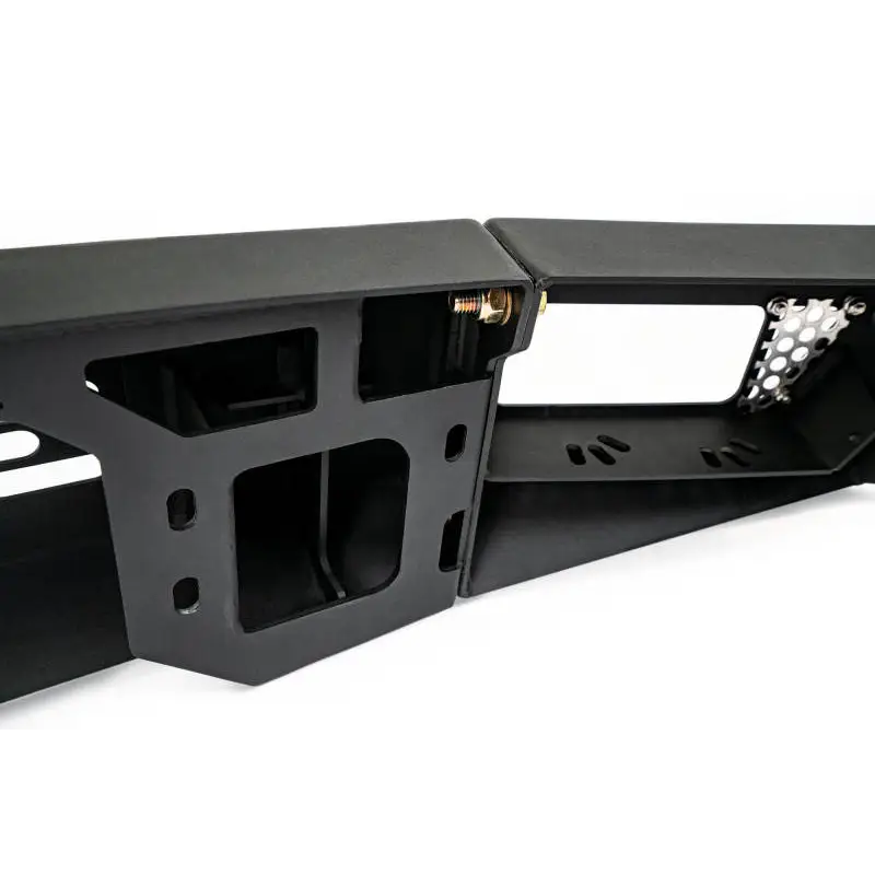 Black plastic box with latch for DV8 Offroad Ford Bronco bumper, dual row light bar, 3in pod light mount