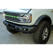 DV8 Offroad 2021 Ford Bronco Capable Steel Bumper with Green Light and License Plate Mount