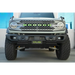 Close up of DV8 Offroad 2021 Ford Bronco Capable Steel Bumper with Slanted Front License Plate Mount