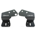 Pair of black license plate brackets for DV2, compatible with DV8 Offroad 2021 Ford Bronco A Pillar Dual Light Pod Drop Mounts.