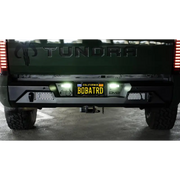 DV8 Offroad MTO Series rear bumper bar installed on Toyota Tundra.