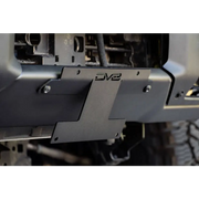 DV8 Offroad license plate relocation bracket for Jeep Wrangler bumper.