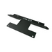 Black metal license plate relocation bracket on white background - DV8 Offroad Ford Bronco Factory Front Bumper.