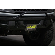 DV8 Offroad black truck front bumper with license plate relocation bracket