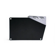 Black metal license plate relocation bracket for Ford Bronco - Side