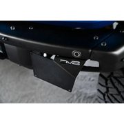Blue motorcycle with black license plate and DV8 Offroad License Relocation Bracket