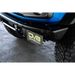 Close-up of Offrox logo on front bumper plate with license relocation bracket for Ford Bronco.