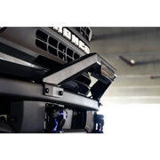 Close up of computer rack on DV8 Offroad 21-22 Ford Bronco Factory Modular Front Bumper Bull Bar.