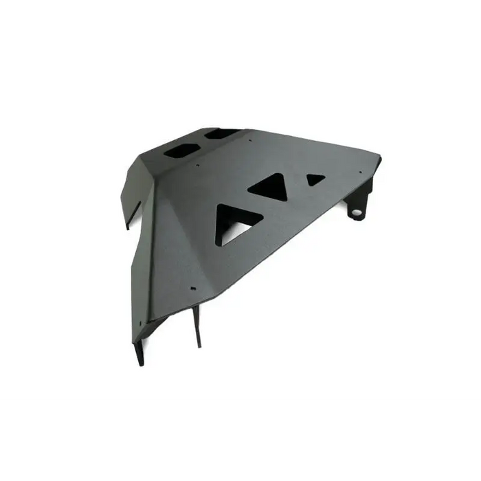 Black plastic side cover for DV8 Offroad 21-22 Ford Bronco Front Lower Control Arm Skid Plate.