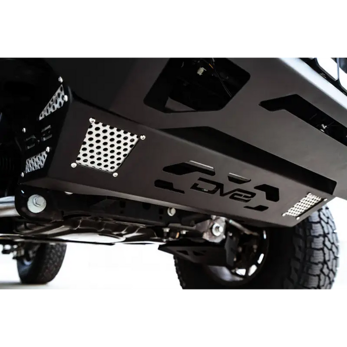 Black truck with large bumper - DV8 Offroad Ford Bronco Front Skid Plate